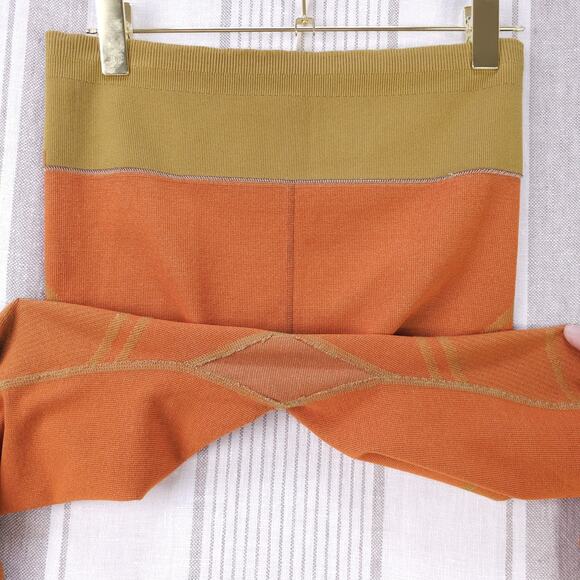 Fabletics Legging Women XL Seamless Jacquard Olive Green Stretch Knit Super Cozy - Picture 6 of 16